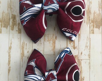 Colorado Avalanche Bow Tie • Colorado Avalanche • Avs Bow Tie • Dog Bow Tie • Cat Bow Tie • Pet Bowtie • Avs • Dog Gift • NHL Bow ties