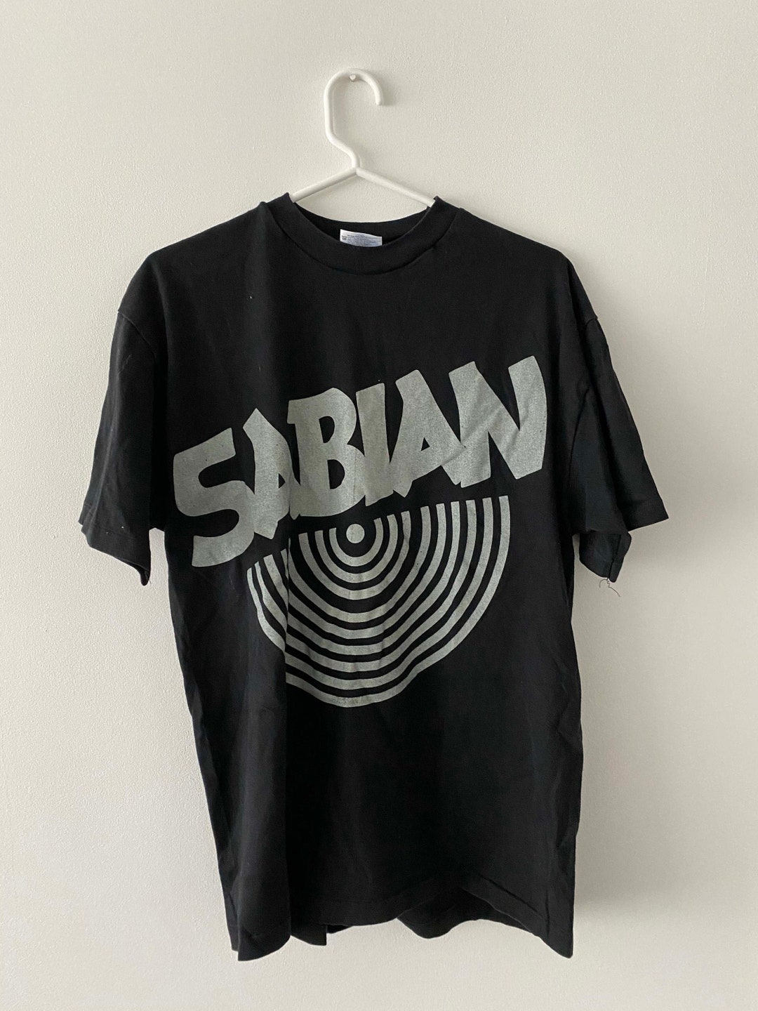 Vintage Sabian Cymbals Black Logo Tshirt Etsy