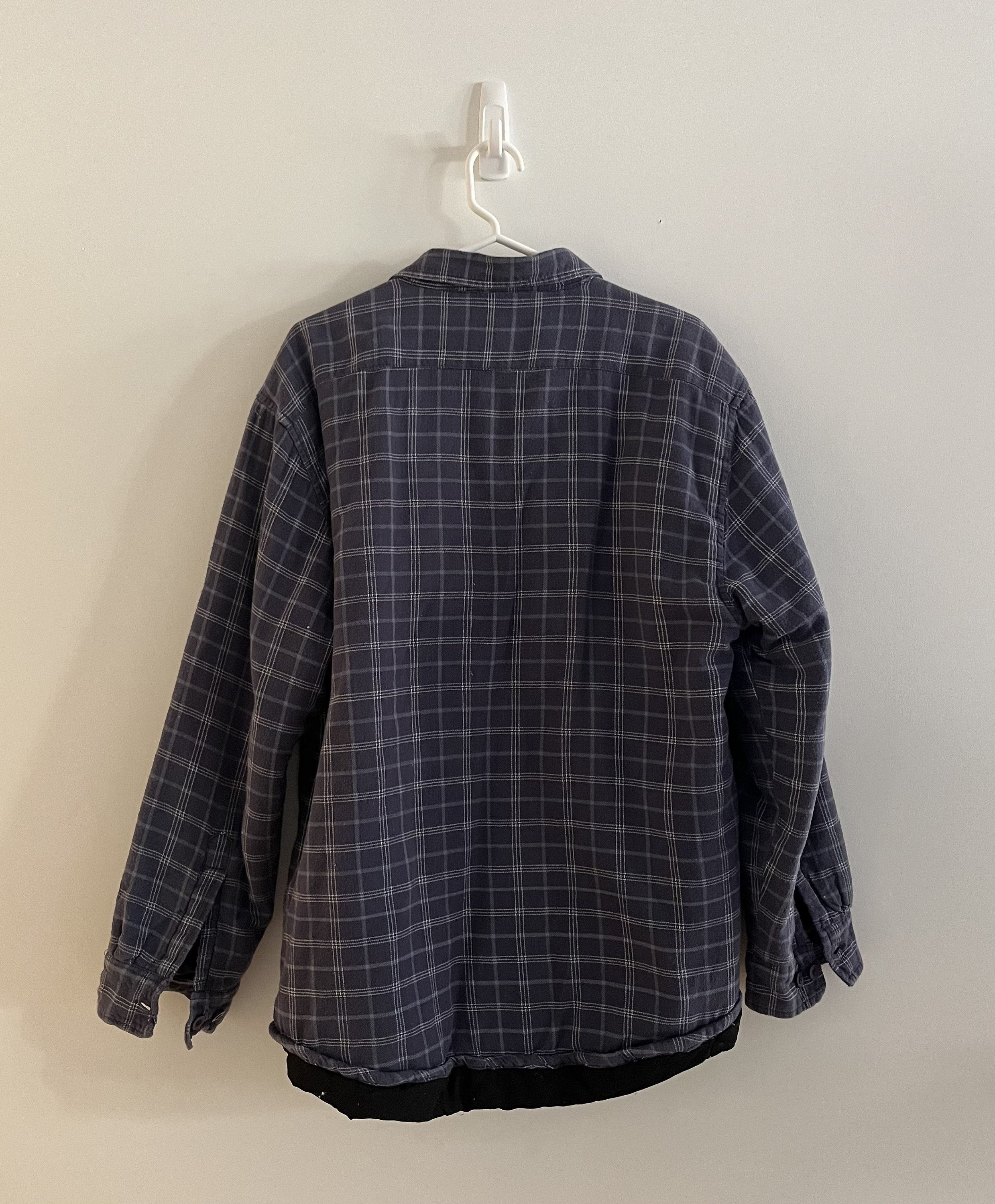Vintage Heavyweight Flannel Shirt Blue Black White Check M L XL main image 1