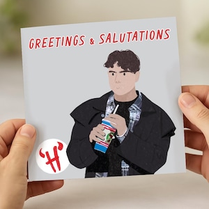 Heathers Musical JD « Salutations et salutations » Illustration de carte d'anniversaire / salutations de fans de comédies musicales b-day unisexe homme femme sœur ami