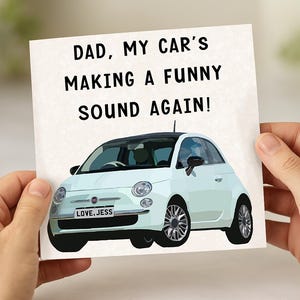 Carte de voiture personnalisée pour l'anniversaire de papa / papa mécanicien personnalisé bricolage répare sa fille / choisissez le message et la voiture / humoristique drôle / Fête des pères