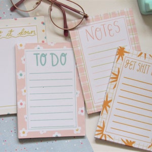 Handmade A6 patterned office memo pads / to do list with 30 tear-off pages