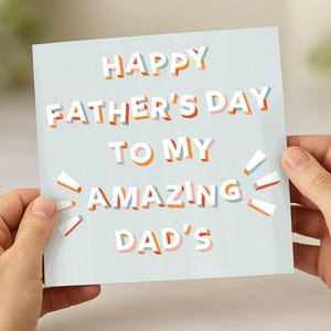 Joyeuse fête des pères à la carte de mon incroyable père/ couple d'hommes gays LGBT papa LBGTQ + typographie colorée lettrage à la main fierté deux/de fille fils
