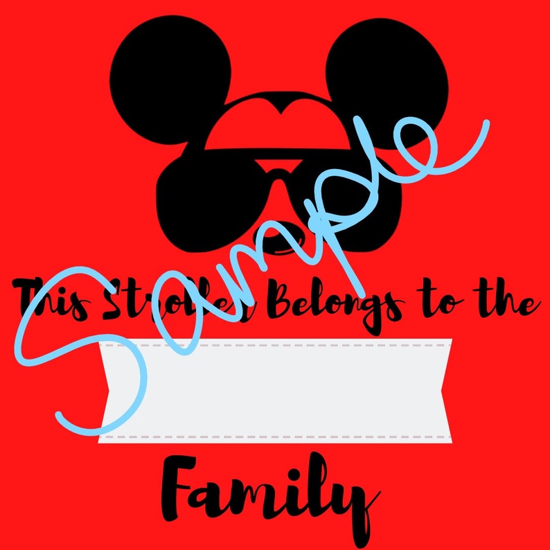 Disney Stroller Tag Printable Red | Etsy