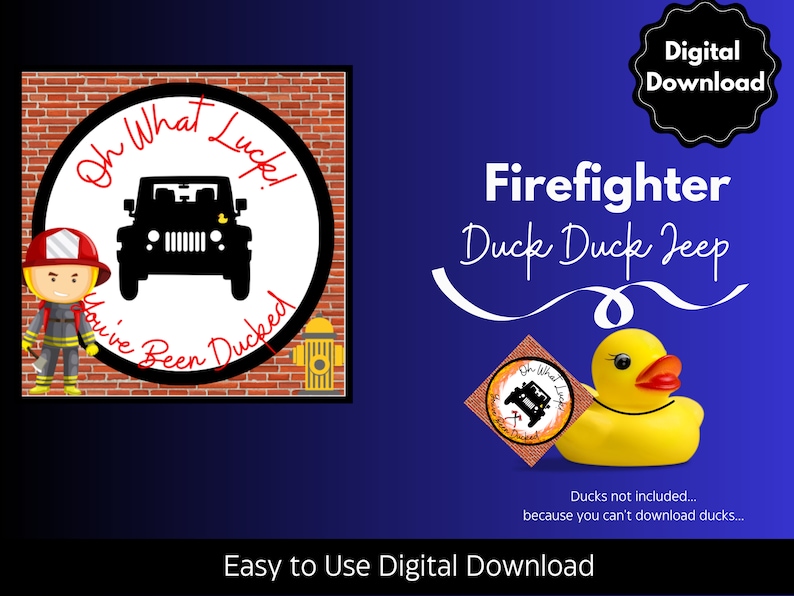 Jeep Ducks Digital Download Printable Tag Template Jeep Ducks