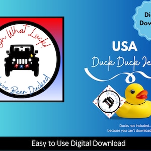 Jeep ducks digital download | printable tag template | Jeeping Ducks | USA Jeep| Duck Duck Jeep