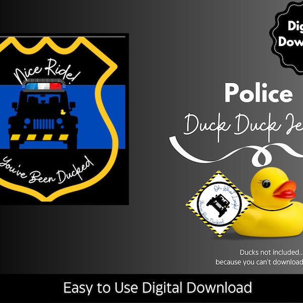 Jeep ducks digital download | printable tag template | Jeep Ducks | Police Ducks | Duck Duck Jeep
