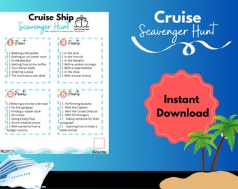 Cruise Scavenger Hunt Wersja do druku Pobierz | Cruise Printable | Plik PDF