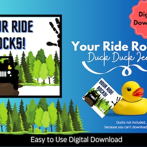Jeep ducks digital download | printable tag template | Jeeping Ducks | Jeepers | Duck Duck Jeep