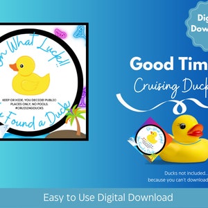 Good Times Cruising Duck Tags | Cruising Ducks Digital Download| |Printable Cruise Tags| |Printable Cruise Ducks Tags|
