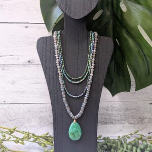Gemstone Dainty & Statement Necklaces, Sold Separately | Labradorite, Turquoise, Malachite, Lapis, Hematite | Handmade | Gift for Her