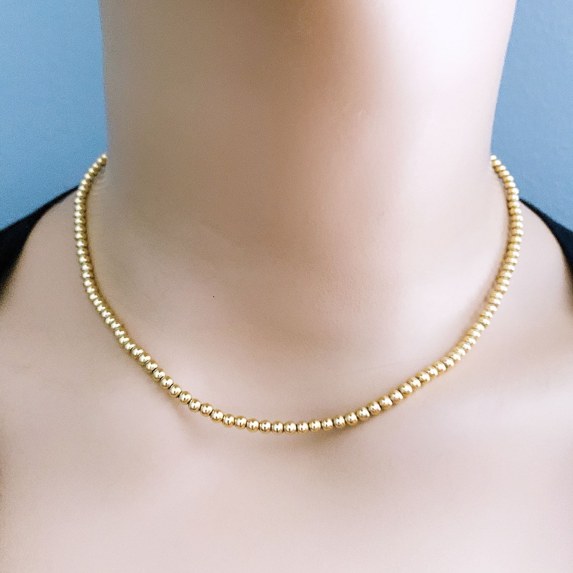 3mm Gold Ball Chain 16 Inch Necklace 14k Gold Filled 3mm Etsy
