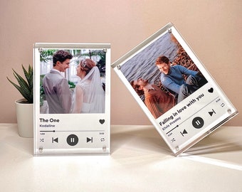 Personalised Spotify Plaque With Custom Music Code - Gift Ideas For Valentine's Day, Anniversary, Birthday - Custom Acrylic Song Photo Frame