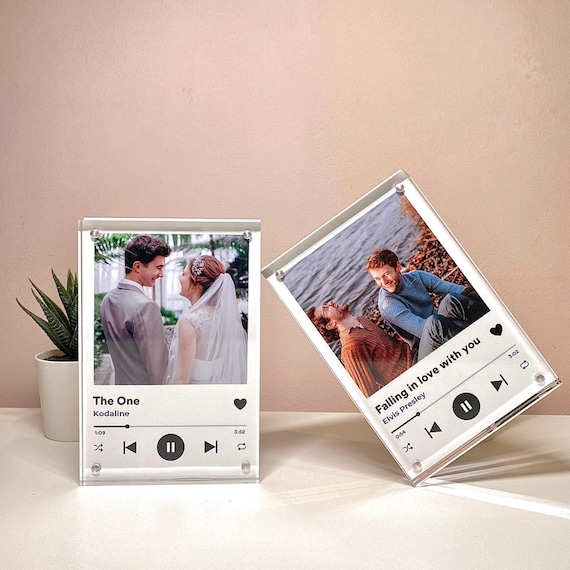 Personalised Spotify Plaque With Custom Music Code - Gift Ideas For Valentine's Day, Anniversary, Birthday - Custom Acrylic Song Photo Frame