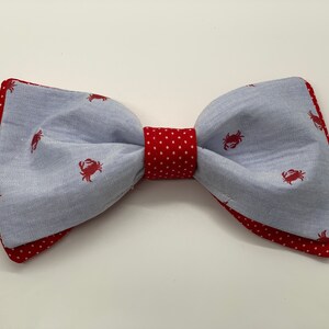 Dog Bow Tie/ Nautical Bow Tie/ Dog Bow Tie Beach/ Boat Bow Tie / Stocking Stuffer/ Pet Gift/ Red Crab Bow Tie/