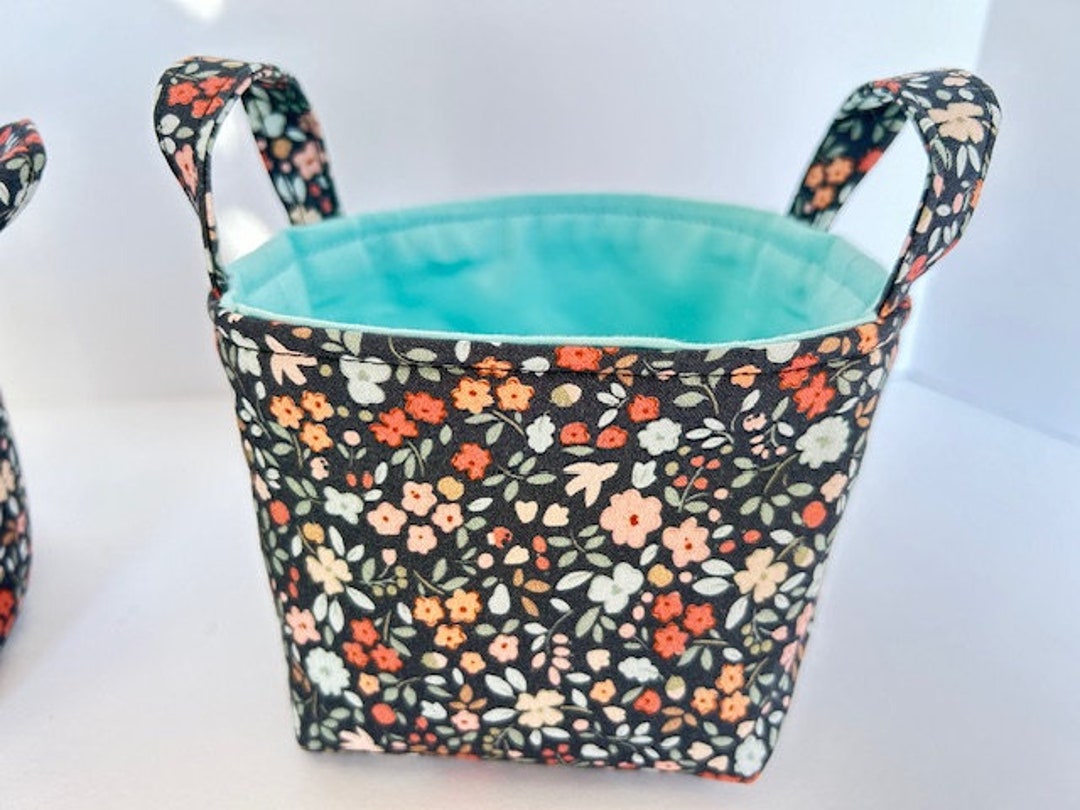 Extra Small Fabric Basketfabric Binstorage Solutionsdark Etsy