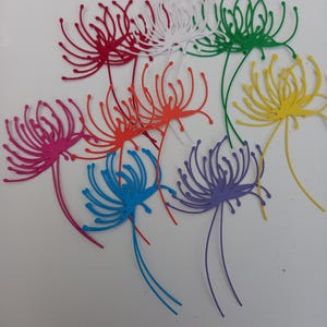 Cartes colorées Fleurs scintillantes découpées par mes soins à partir de 8 nuances de 210 gsm (paquet de 16)