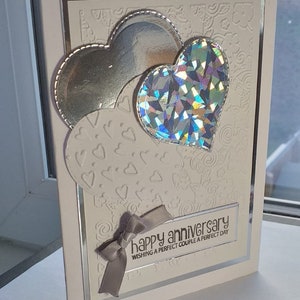 Tarjeta de aniversario de plata Hadmade