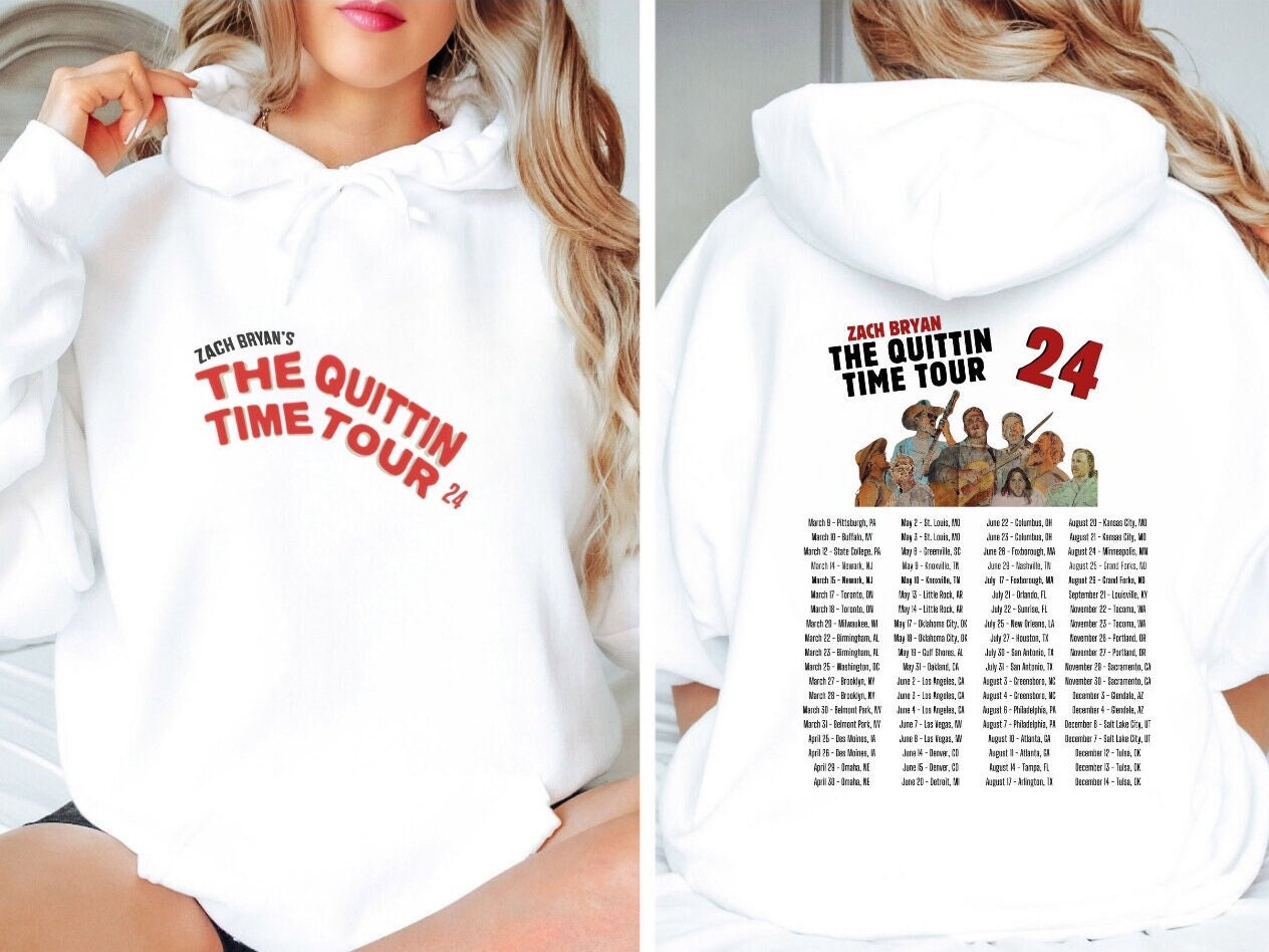 Zach Bryan Hoodie, Quittin Time Tour 2024