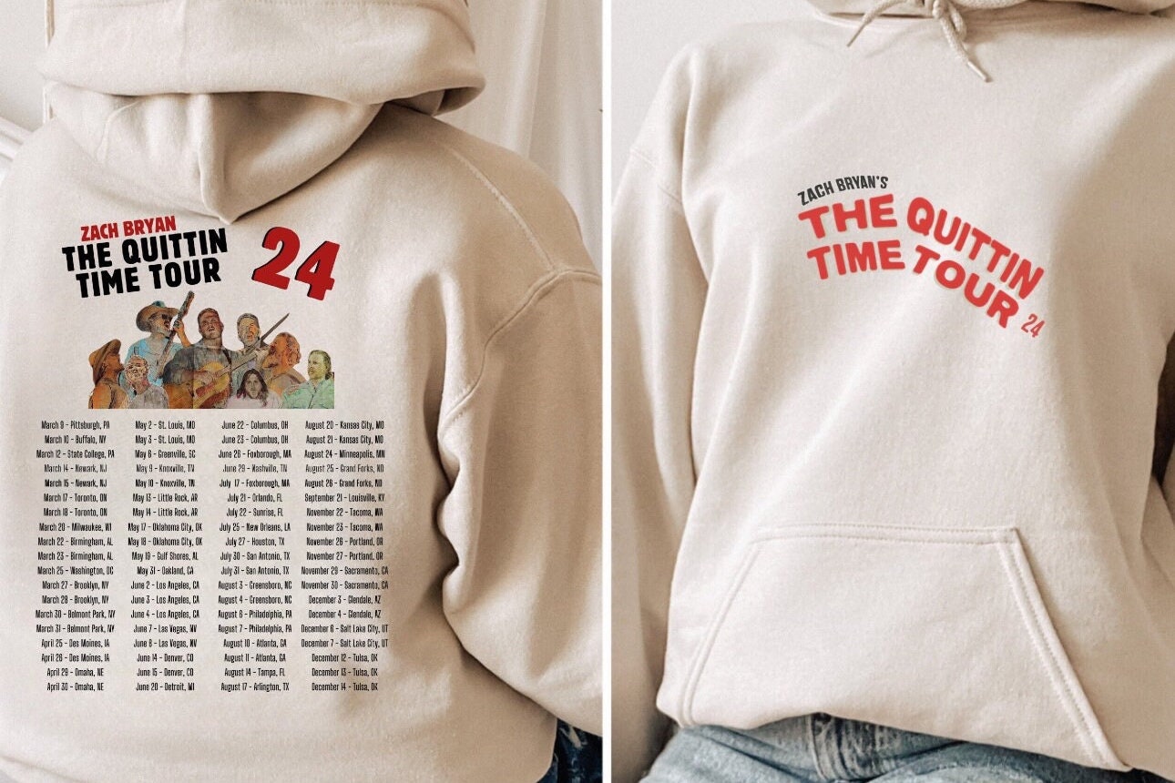 Zach Bryan Hoodie, Quittin Time Tour 2024