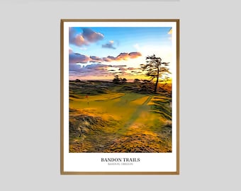 Bandon Trails Poster, Bandon Dunes, Oregon, Golf, Travel, Poster, Print, Gift, Home Decor, Golf Gift, Gift for Him, Golf Oregon