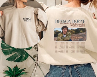 Benson Boone Sweatshirt - Fireworks and Rollerblades World Tour - 2024 Benson Boone Tour Merch - Vintage Concert Crewneck