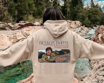 Sudadera con capucha Benson Boone - Cosas hermosas - Tour mundial de fuegos artificiales y patines - Sudadera del Tour 2024