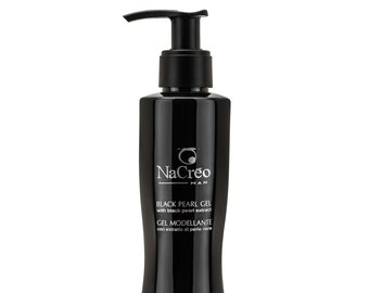 Nacreo Man - Black hair modeling gel STRONG HOLD - Does not stain and masks white hair - Shiny effect (1x150ml)