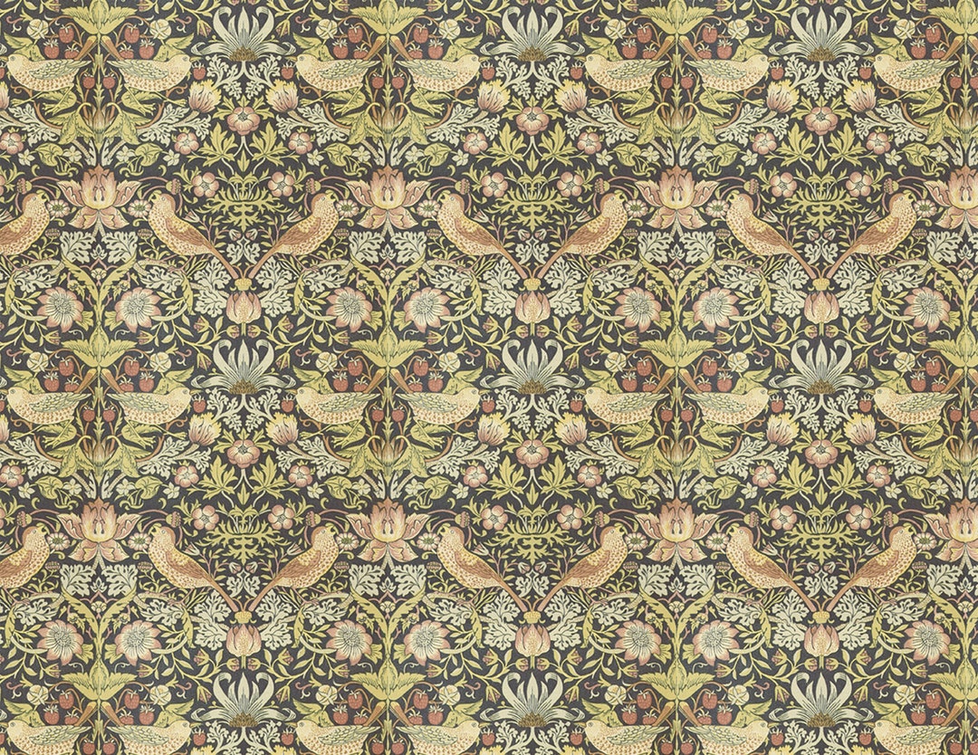 Dollhouse Wallpaper 1/12 Scale William Morris Floral Birds Printable