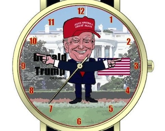 President Donald J. Trump karikatuurhorloge voor verzamelobjecten