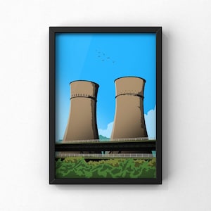 Tinsley Cooling Towers Print | Sheffield Minimalist Art | A5 A4 A3