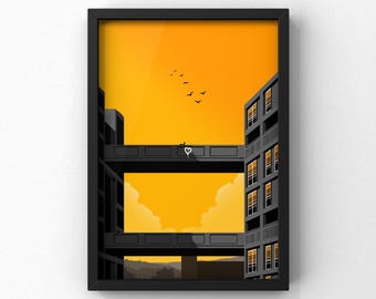 Sheffield Park Hill Flats Print | Minimalist Yorkshire Artwork | A5 A4 A3