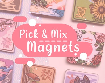 Pick'n'Mix Magnets ! Choisissez vos magnets et commandez, magnets bois, style japonais, déco cuisine, cadeau pour les amoureux du japon