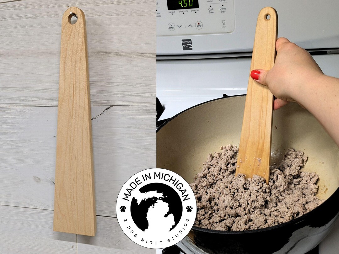 Hard Maple Wooden Spatula for Cast Iron Cooking / Nonstick Safe ...