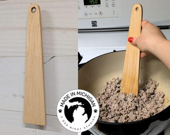 Hard Maple Wooden Spatula for Cast Iron Cooking / Nonstick Safe Handmade Cooking Utensil