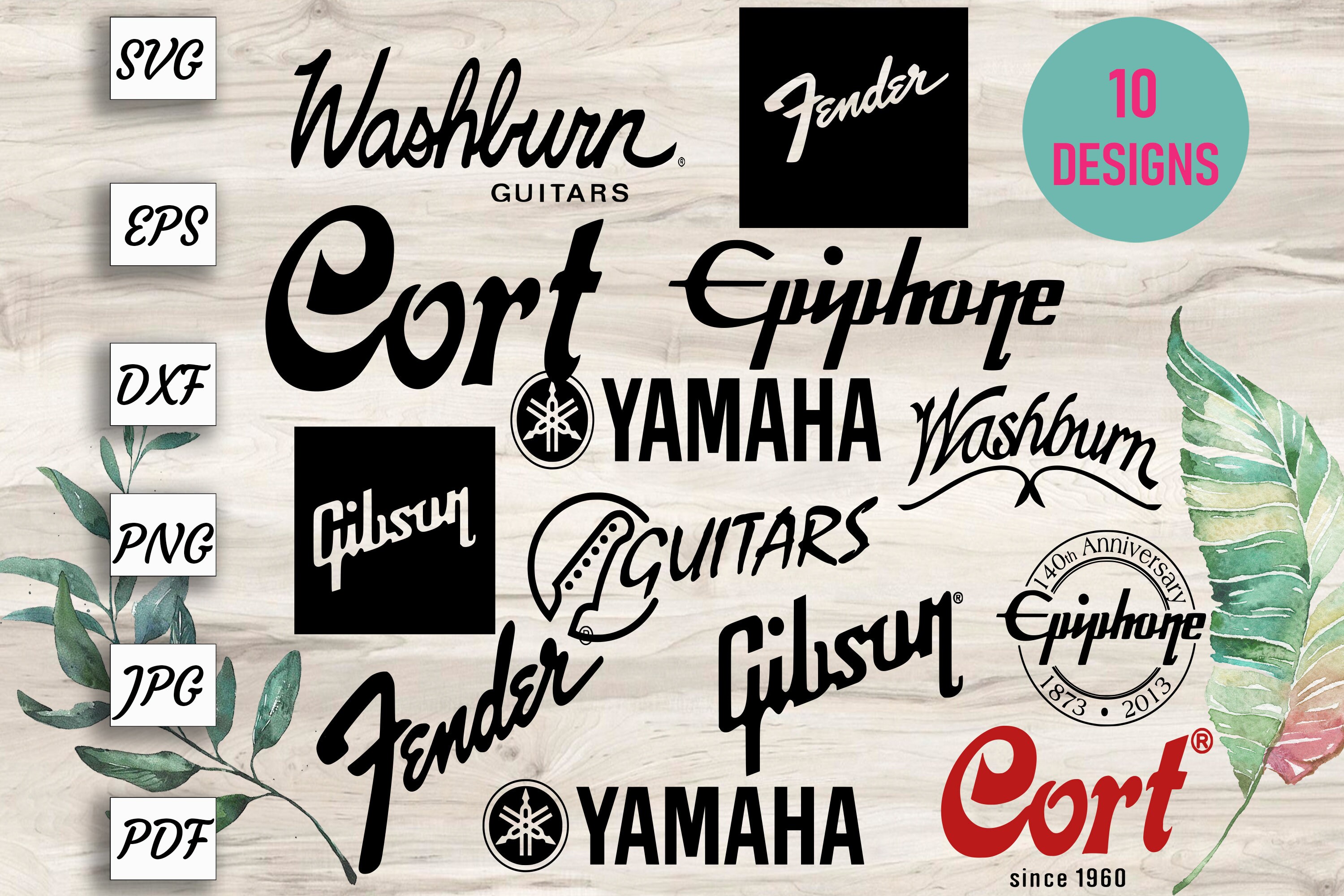 Bundle Brands Guitars Logo Svg Png for Cricut Guitars Logo Etsy