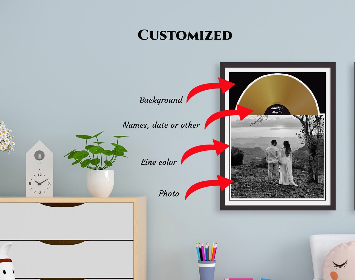 Personalized Music Plaque Vinyl Gold Vinyl Record Music Etsy