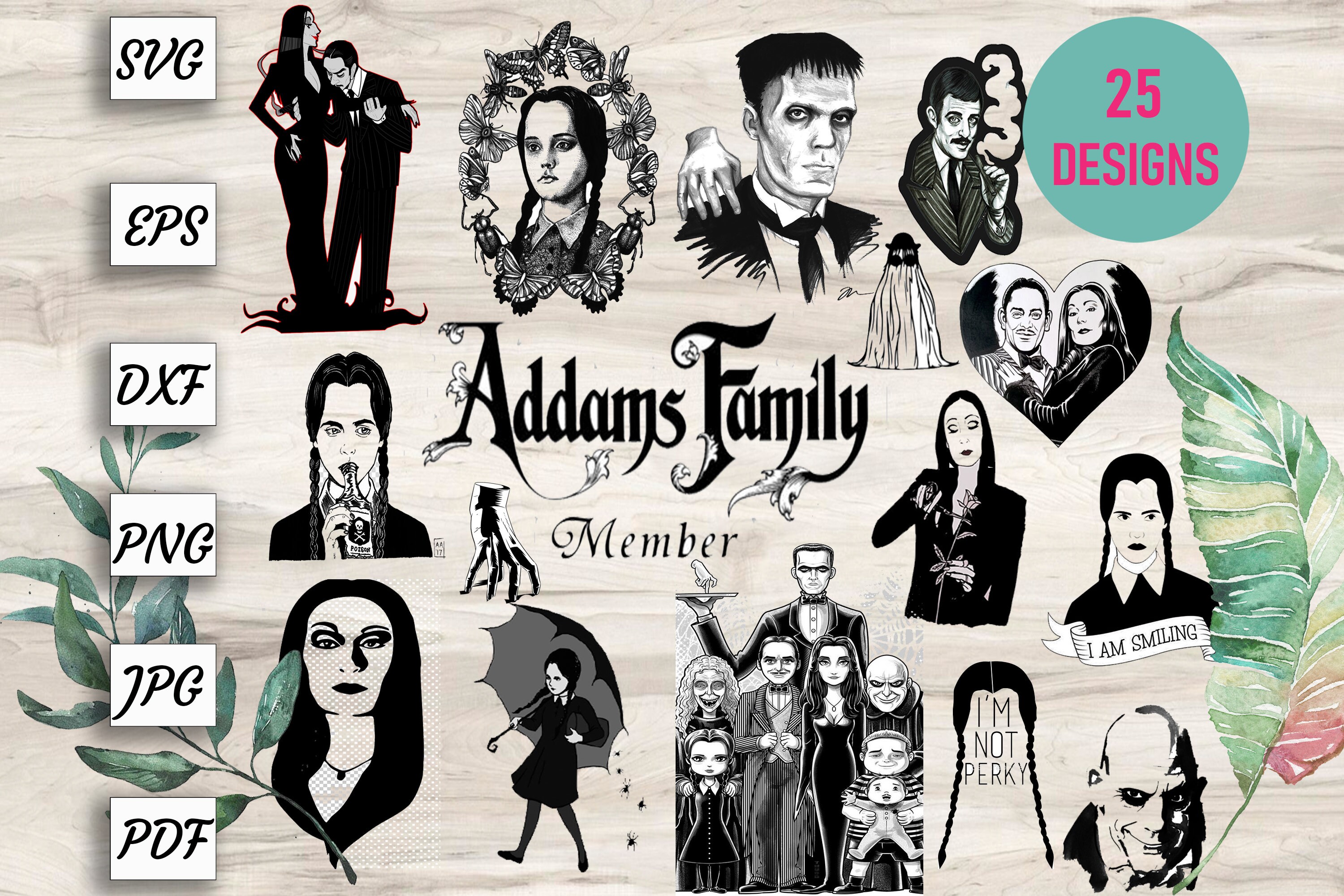 Bundle the Addams Family Svg Png for Cricut the Addams Family - Etsy