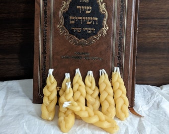 Mini Havdalah Candles - Shabbat Kit Extras - 2"-3" Beeswax Candles - Pure Beeswax Dripless Shabbat Handmade Shabbos - Jewish Party Favor