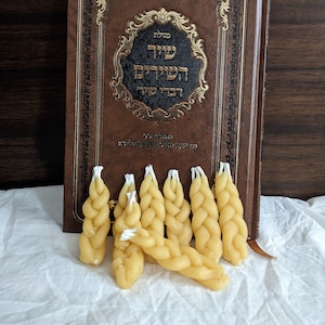 Mini Havdalah Candles - Shabbat Kit Extras - 2"-3" Beeswax Candles - Pure Beeswax Dripless Shabbat Handmade Shabbos - Jewish Party Favor