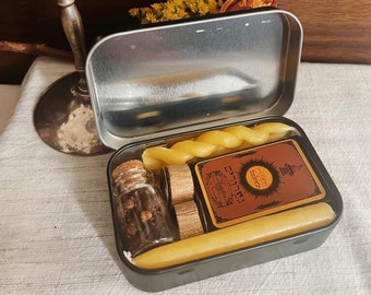 Shabbat and Havdalah Pocket-Sized Travel Kit - SMALL - Beeswax Shabbat Candles Besamim Incense Judaica Matchsticks - Jewish Gift Bar Mitzvah