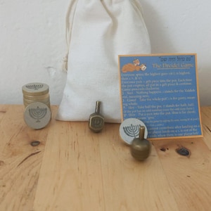 Chanukka Dreidel Spiel Kit - Chanukka Dreidel Geschenk Spiel - Jüdisches Chanukka Geschenk - Dreidel Gelt Handgemachtes Geschenk