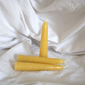 Beeswax Candles Taper Candles 2, 4, 6, or 12 Ct Pure Beeswax Dripless Taper Handmade Candles image 6