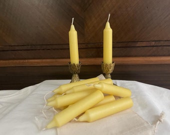 Beeswax Coated Candles - Beeswax Dipped Paraffin Shabbat Candles Taper Candles - 2, 4, 6, or 12 Ct - Dripless Handmade Kosher Shabbos Dinner