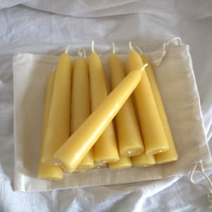 Beeswax Candles Taper Candles 2, 4, 6, or 12 Ct Pure Beeswax Dripless Taper Handmade Candles image 1