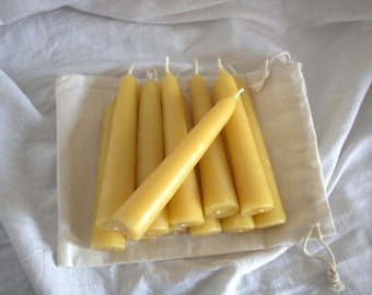 Beeswax Candles Taper Candles - 2, 4, 6, or 12 Ct - Pure Beeswax Dripless Taper Handmade Candles