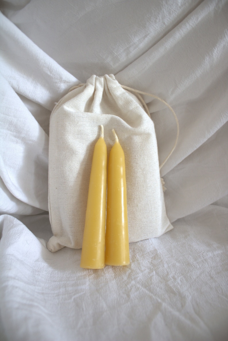 Beeswax Candles Taper Candles 2, 4, 6, or 12 Ct Pure Beeswax Dripless Taper Handmade Candles image 8