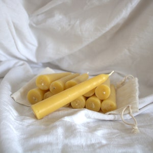 Beeswax Candles Taper Candles 2, 4, 6, or 12 Ct Pure Beeswax Dripless Taper Handmade Candles image 5