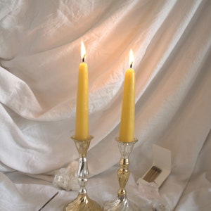 Beeswax Candles Taper Candles 2, 4, 6, or 12 Ct Pure Beeswax Dripless Taper Handmade Candles image 4