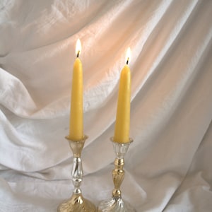 Shabbat Beeswax Candles - Beeswax Candles Taper Candles - 2, 4, 6, or 12 Ct - Pure Beeswax Dripless Handmade Passover Kosher Shabbos Dinner